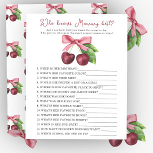 cherry with bow - Who knows mommy best