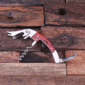 Cherry Wood Box w/ Etched Corkscrew Bottle Opener (Front)
