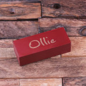 Cherry Wood Box w/ Etched Corkscrew Bottle Opener (Top)