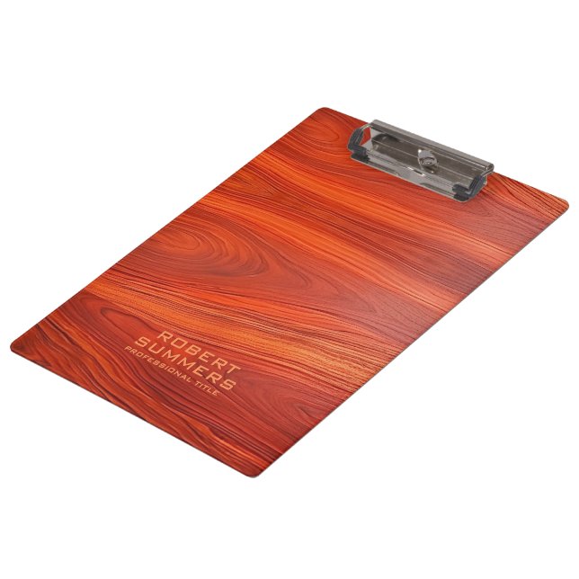 Cherry Wood Custom Typography Clipboard (Angled)