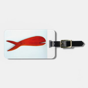 cherry wood fish luggage tag