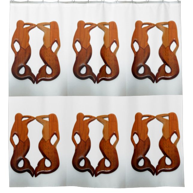 cherry wood mermaids shower curtain (Front)