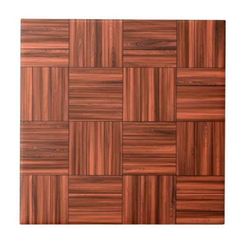 Cherry Wood Parquet Floor Pattern Ceramic Tile