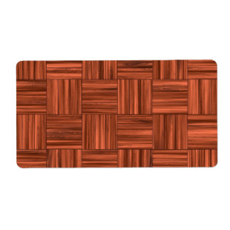 Cherry Wood Parquet Floor Pattern Label