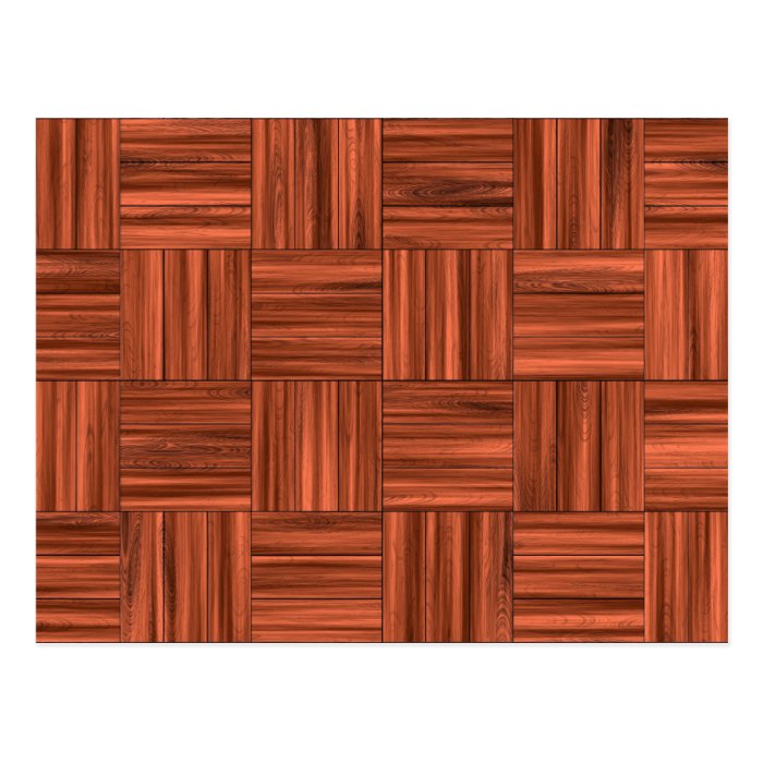 Cherry Wood Parquet Floor Pattern Postcard