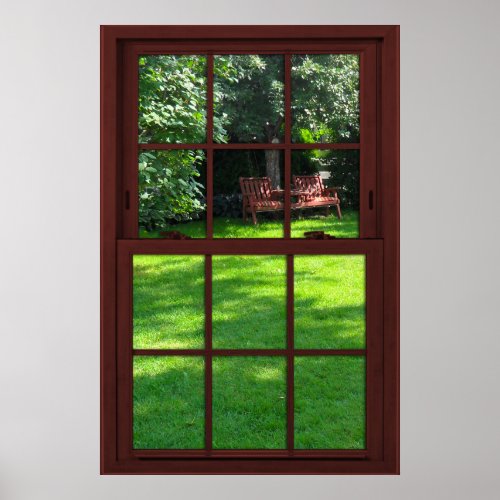 Cherry Wood Picture Backyard View Poster
