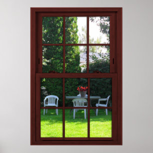 Cherry Wood Picture Backyard View Poster