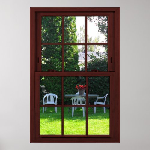 Cherry Wood Picture Backyard View Poster