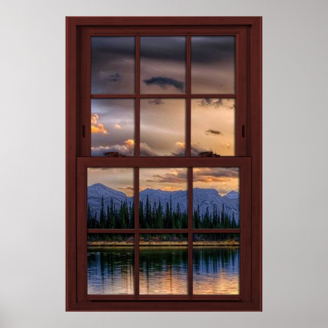 Cherry Wood Picture Window Scenery View 2 of 3 Poster (Front)