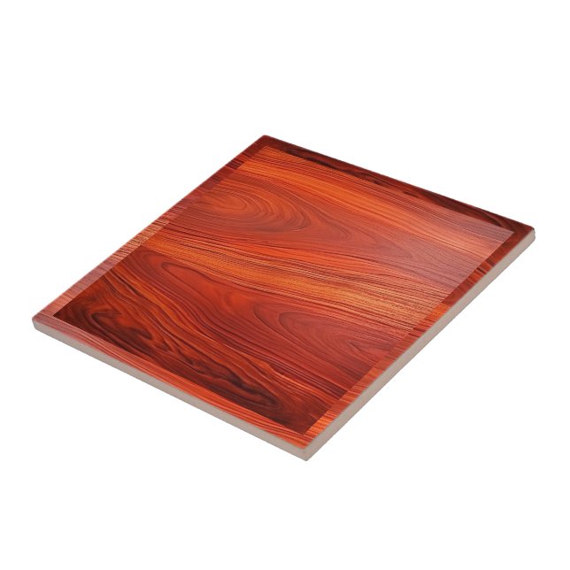 Cherry wood texture custom monoram. ceramic tile (Side)