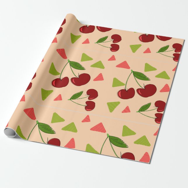cherry Wrapping Paper (Unrolled)