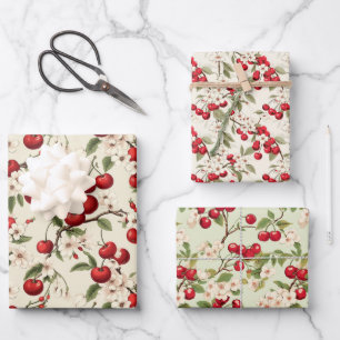 Cherry Wrapping Paper Sheets