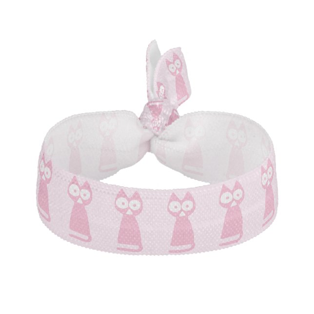 Cherrypink Triangle Symbolic Cat Ribbon Hair Tie (Front)