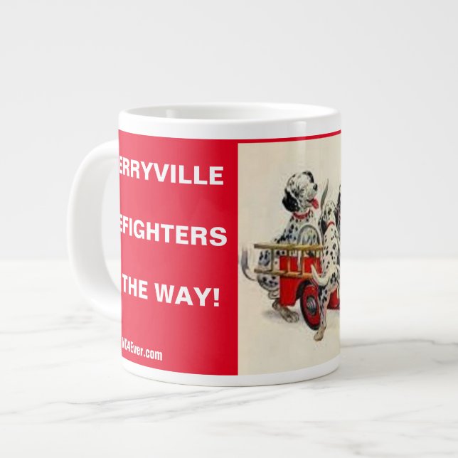 Cherryville Firefighters On The Way Giant Coffee M Giant Coffee Mug (Front Left)