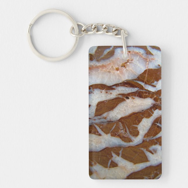 Chert with Quartz Veins Keychain (Front)