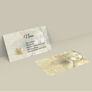 Cherub and Gold Roses Business Card