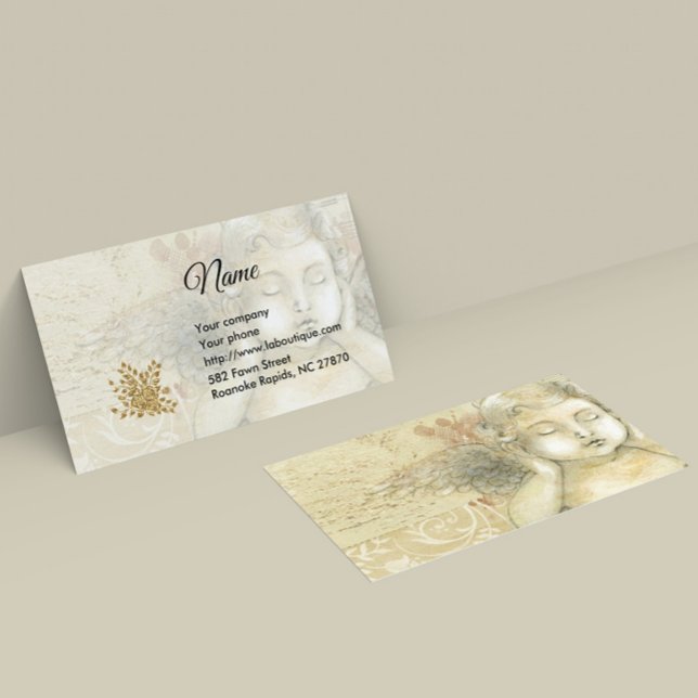 Cherub and Gold Roses Business Card (Creator Uploaded)