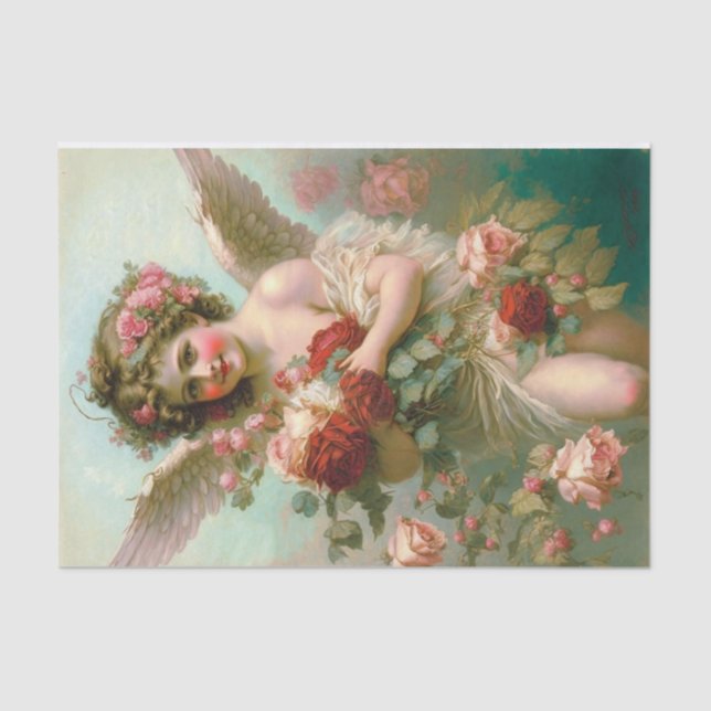 Cherub and Roses  Tissue Paper (Front)