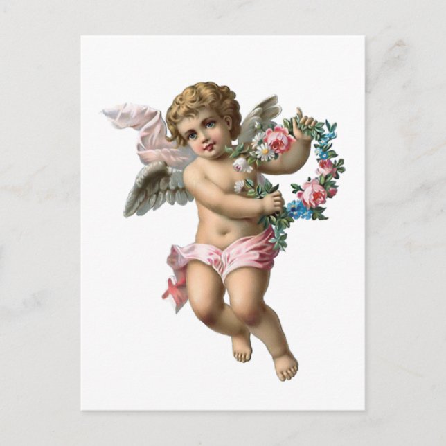Cherub Angel Christmas Vintage Postcard (Front)