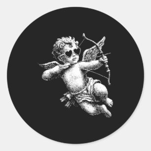 Cherub Angel Cud Vintage Aesthetic Valentines Day  Classic Round Sticker