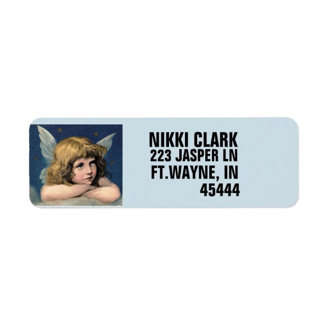 CHERUB ANGEL GIRL RETURN ADDRESS LABELS (Front)