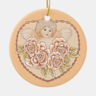 Cherub Angel Heart custom ornament