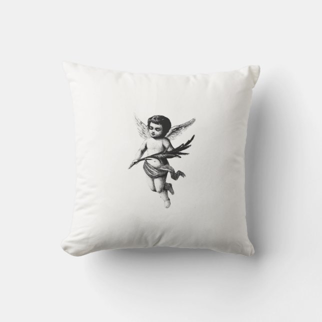 Cherub Angel Throw Pillow (Front)
