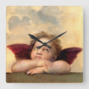 Cherub by Raphael Square Wall Clock