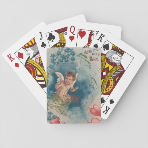 Cherub Cupid Cobweb Forget_Me_Not Heart Playing Cards