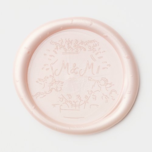 Cherub Cupids Crest Monogram Wax Seal Sticker