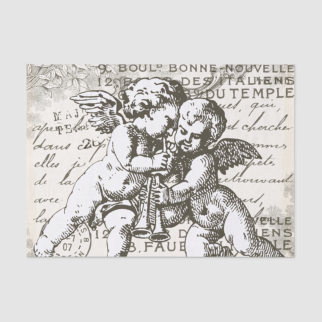 Cherub Decoupage Tissue Paper - French Vintage (Front)