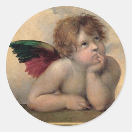 Cherub from Sistine Madonna by Raphael Classic Round Sticker