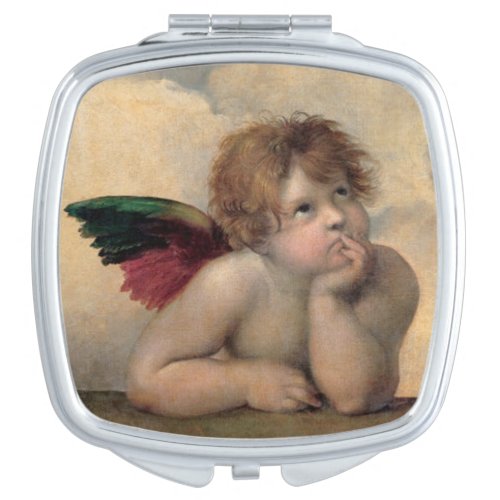 Cherub from Sistine Madonna by Raphael Compact Mirror