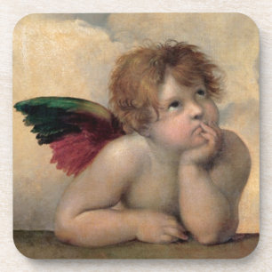 Cherub from Sistine Madonna by Raphael Drink Coaster