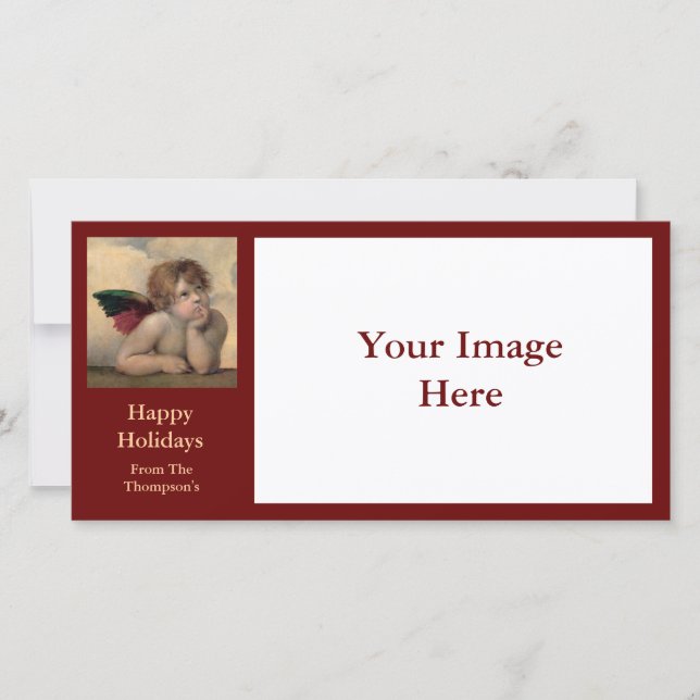 Cherub from Sistine Madonna by Raphael Holiday Card (Front)