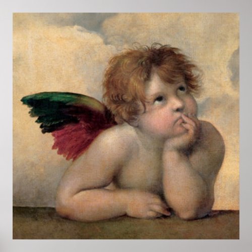 Cherub from Sistine Madonna by Raphael Poster