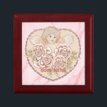 Cherub Heart Angel Gift Box<br><div class="desc">Cherub Heart Angel jewelry box, Wedding apparel, Wedding t-shirts, Wedding gifts by ArtMuvz Illustration. Personalize Matching Angel Wedding bridal shower gifts and wedding apparel for bride. Celebrate your love in style with our wedding designs, Perfect for the bride, groom, wedding party, and guests. Great for wedding-related events. Show off your...</div>