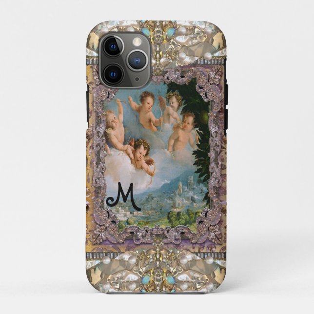 Cherub Love Pours Over the City  Monogram Case-Mate iPhone Case (Back)