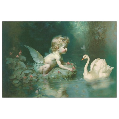 Cherub Playing in the Pond  Tissue Paper