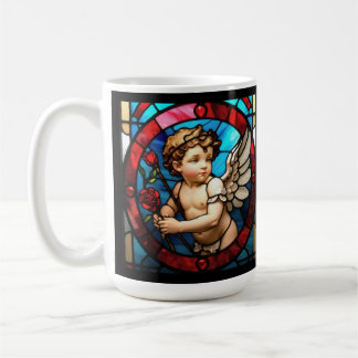 Cherub Stained Glass Mug: Love is Patient Kind Coffee Mug
