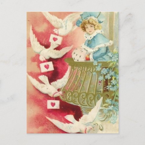 Cherub with Birds Postcard