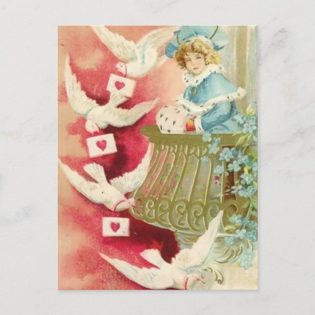 Cherub with Birds Postcard (Front)