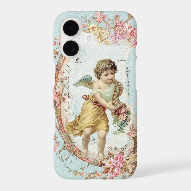 Cherub with Flowers Iphone Case (Back)