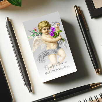 Cherub With Gray Sash On Any Color Business Card by TailoredType at Zazzle