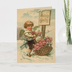 Cherub with Roses Card