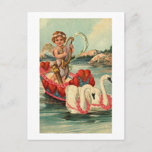 Cherub with Swan Boat Postcard