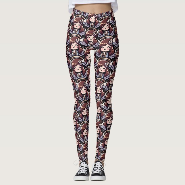 Cherubic Anime Angel - angelic, kawaii,  Leggings (Front)