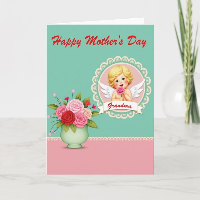 Cherubic Mothers Day Angel Art Card (Front)