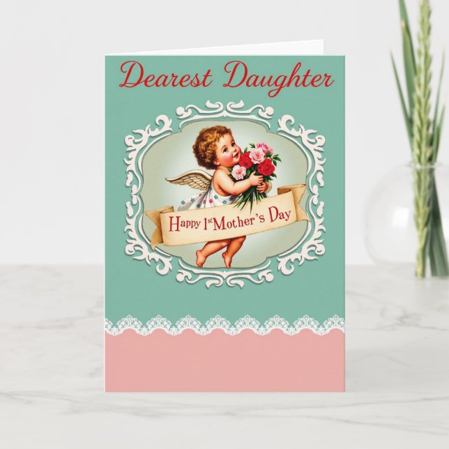 Cherubic Mothers Day Roses Card (Front)