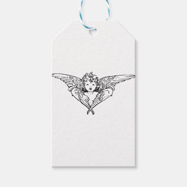 Cherubim angel painting gift tags (Front)